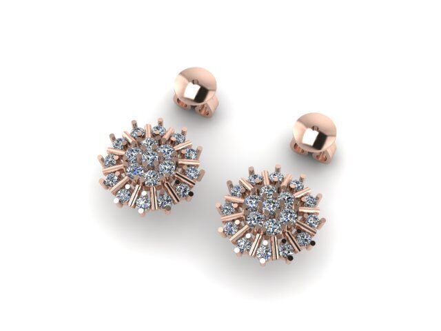 small earring with push 3D print model_2