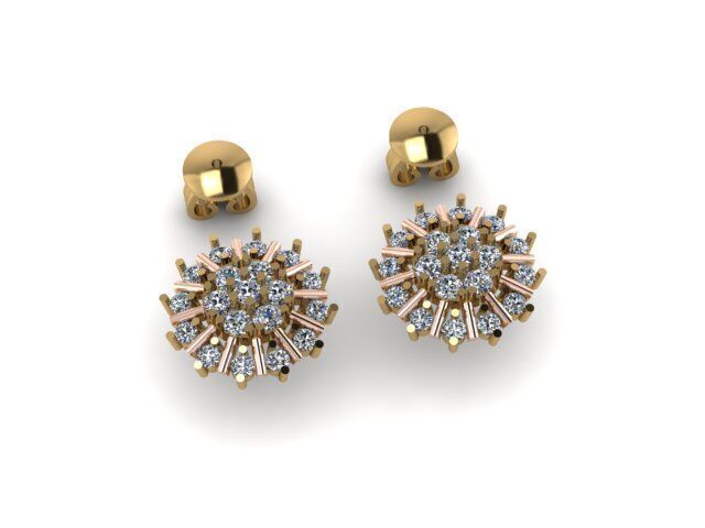 small earring with push 3D print model_8