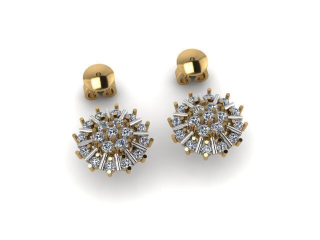 small earring with push 3D print model_6