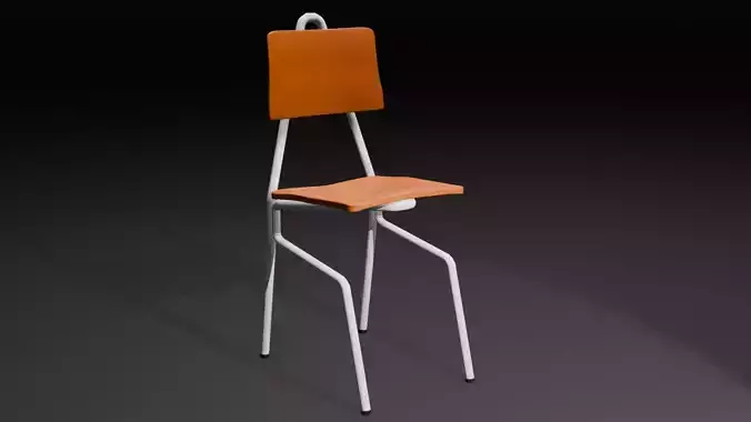 Simple orange contemporary style chair