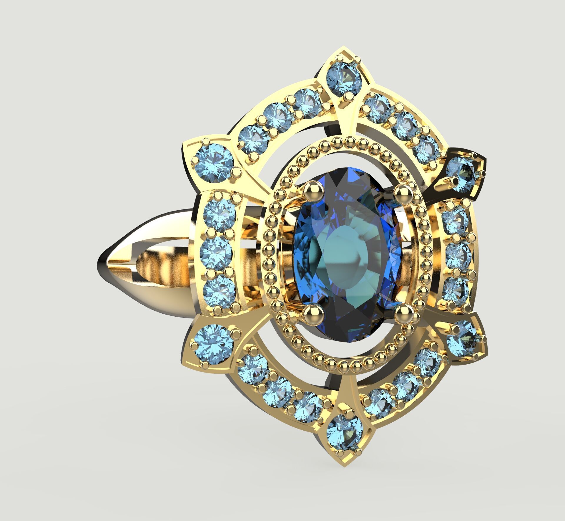 Vintage Ring 3D print model_1