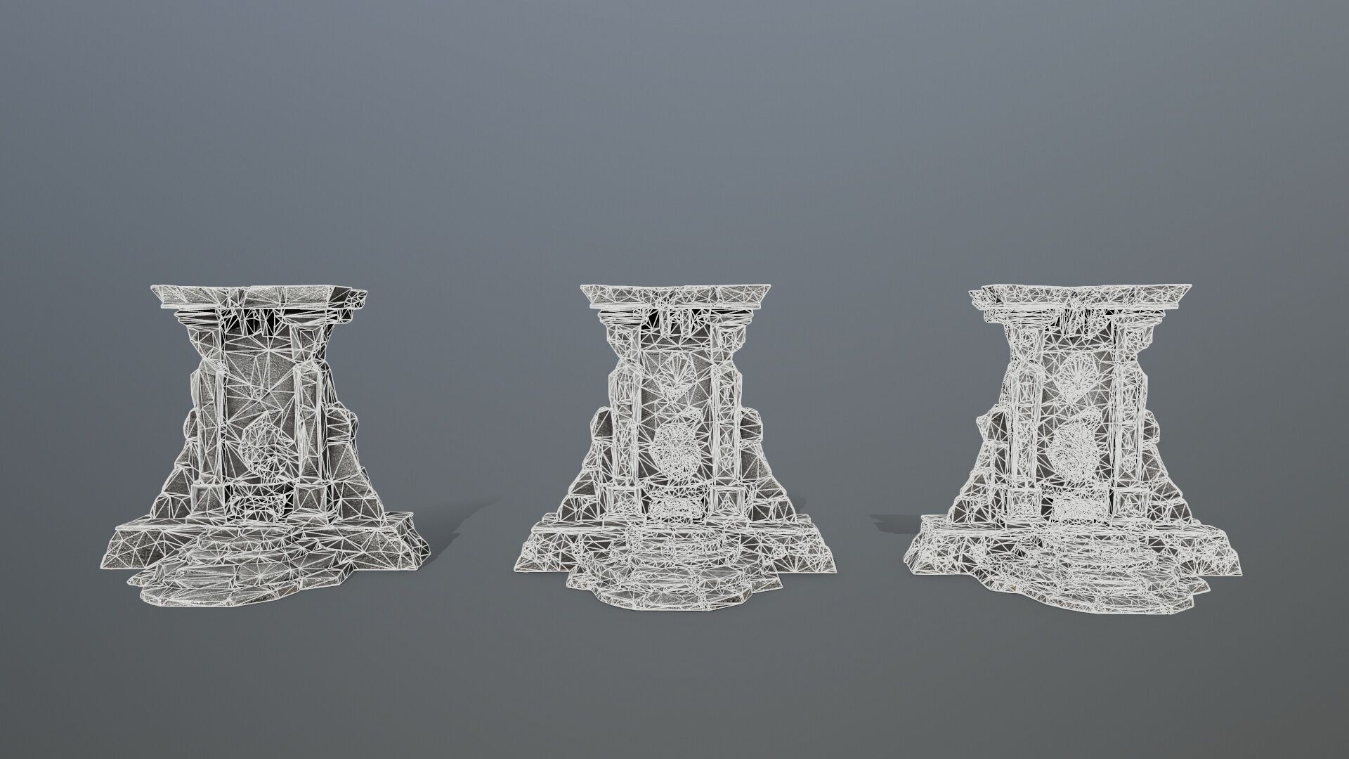 Lion fountain Low-poly 3D model_15