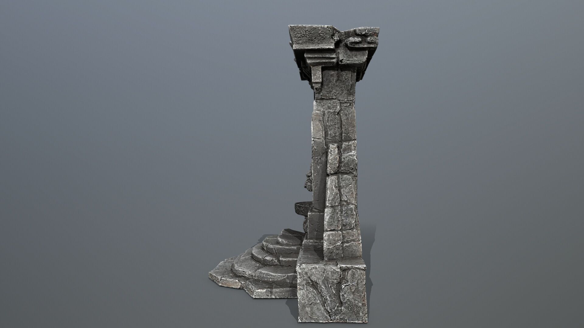 Lion fountain Low-poly 3D model_6