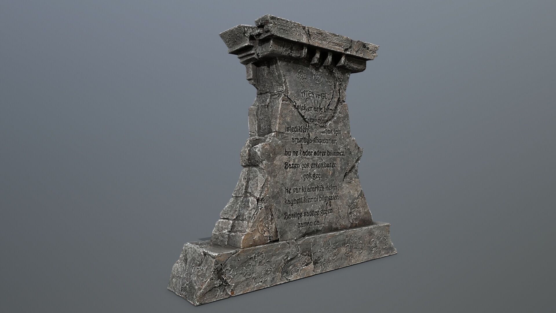 Lion fountain Low-poly 3D model_7