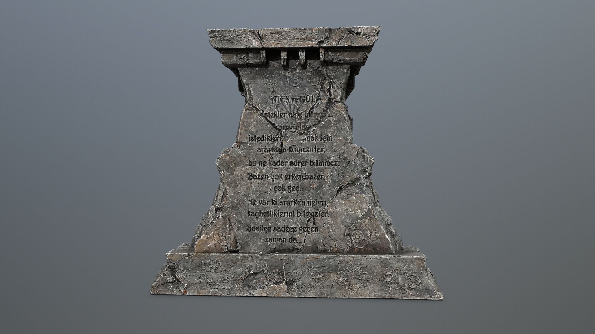 Lion fountain Low-poly 3D model_8