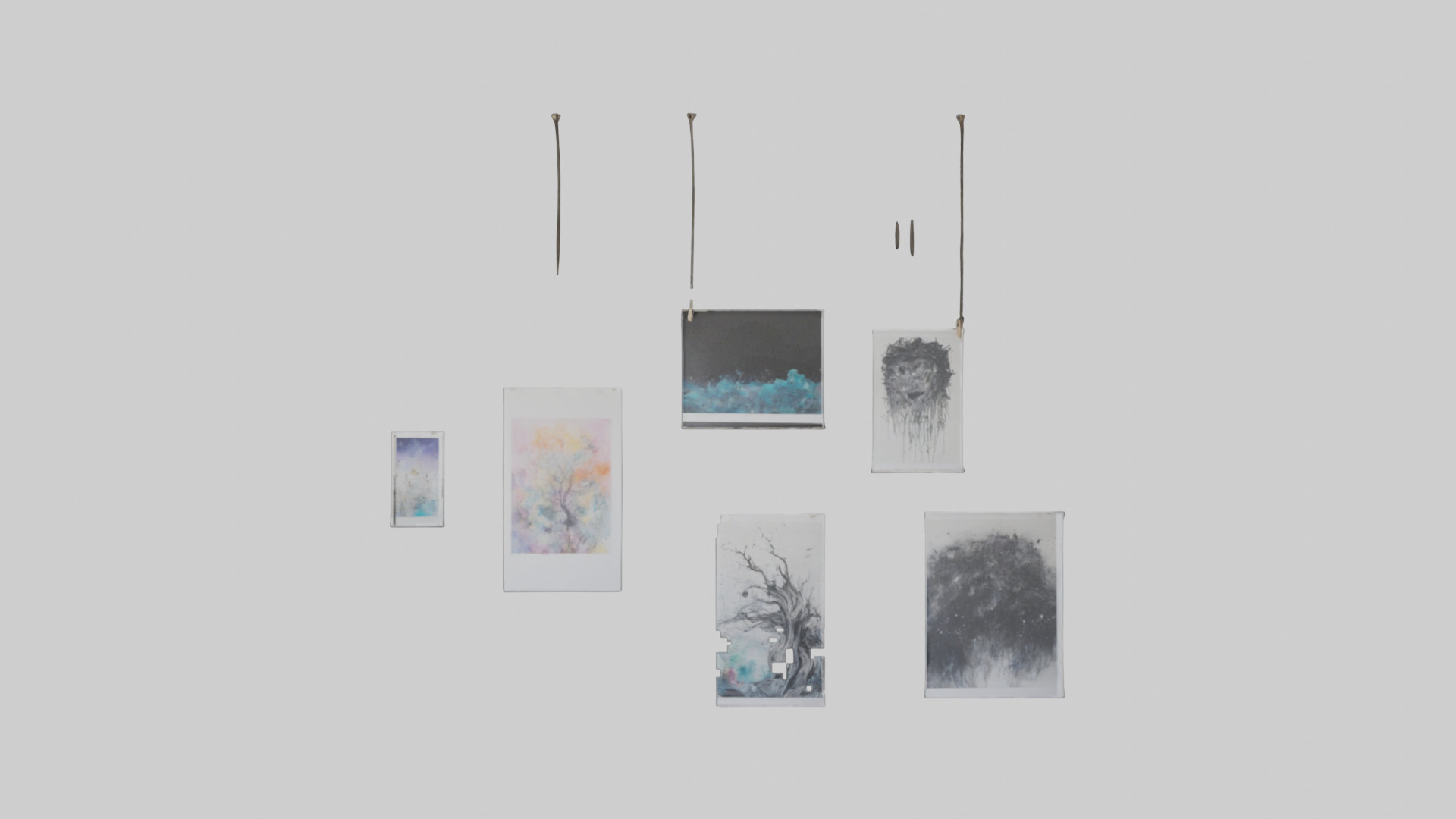 Hanging Art Prints Low-poly 3D model_9