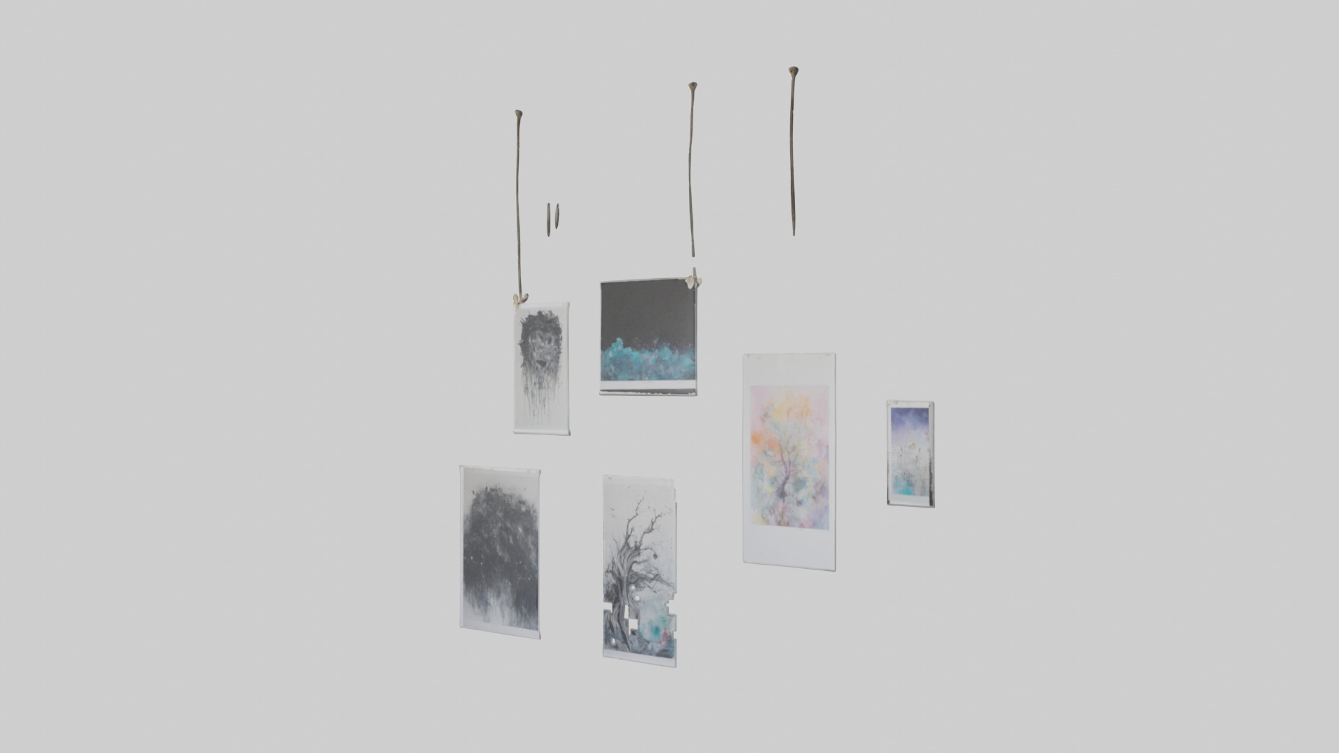 Hanging Art Prints Low-poly 3D model_2