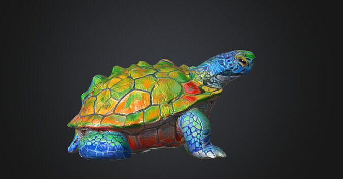 Vibrant Fantasy Turtle 3D Model 3D model