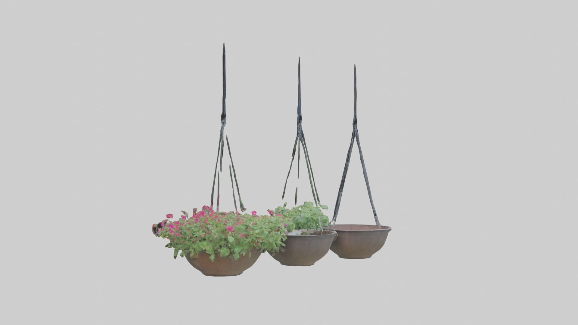 Hanging Baskets Low-poly 3D model_1