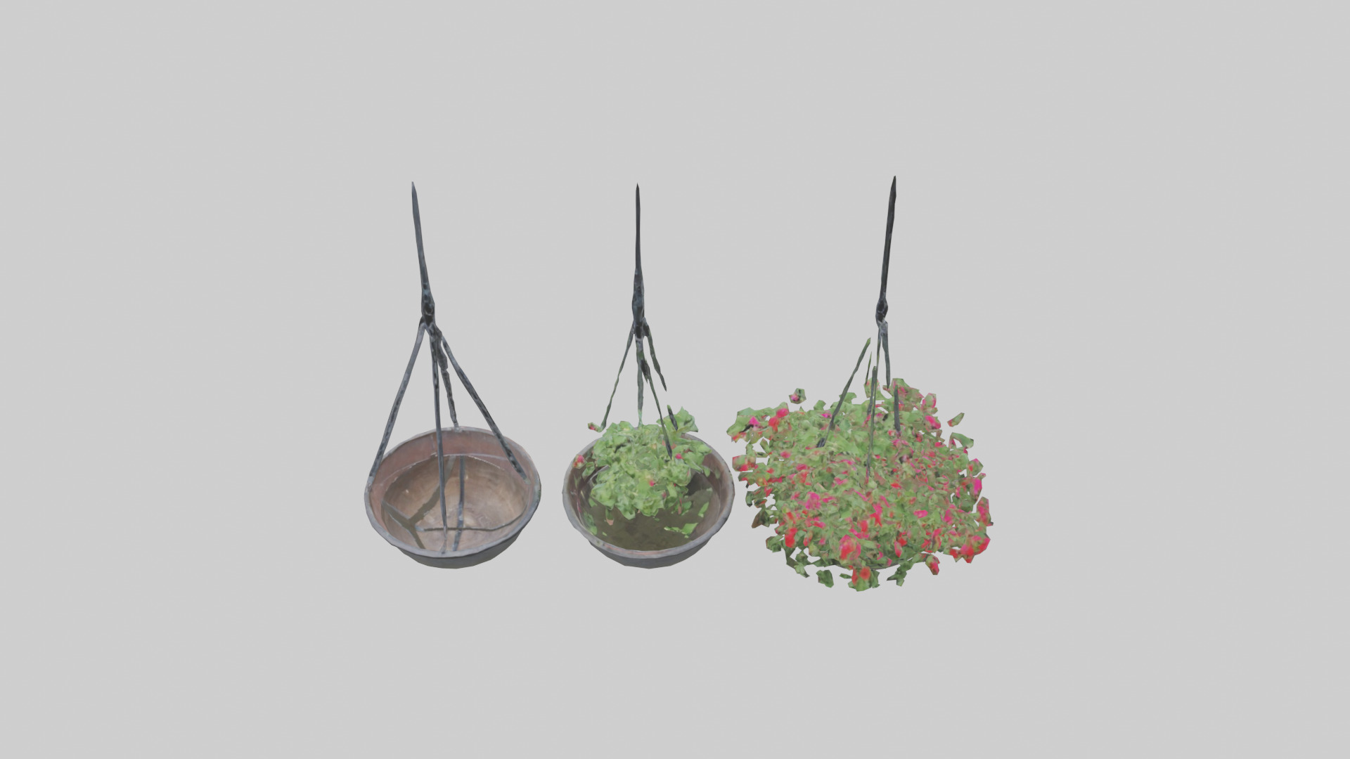 Hanging Baskets Low-poly 3D model_16