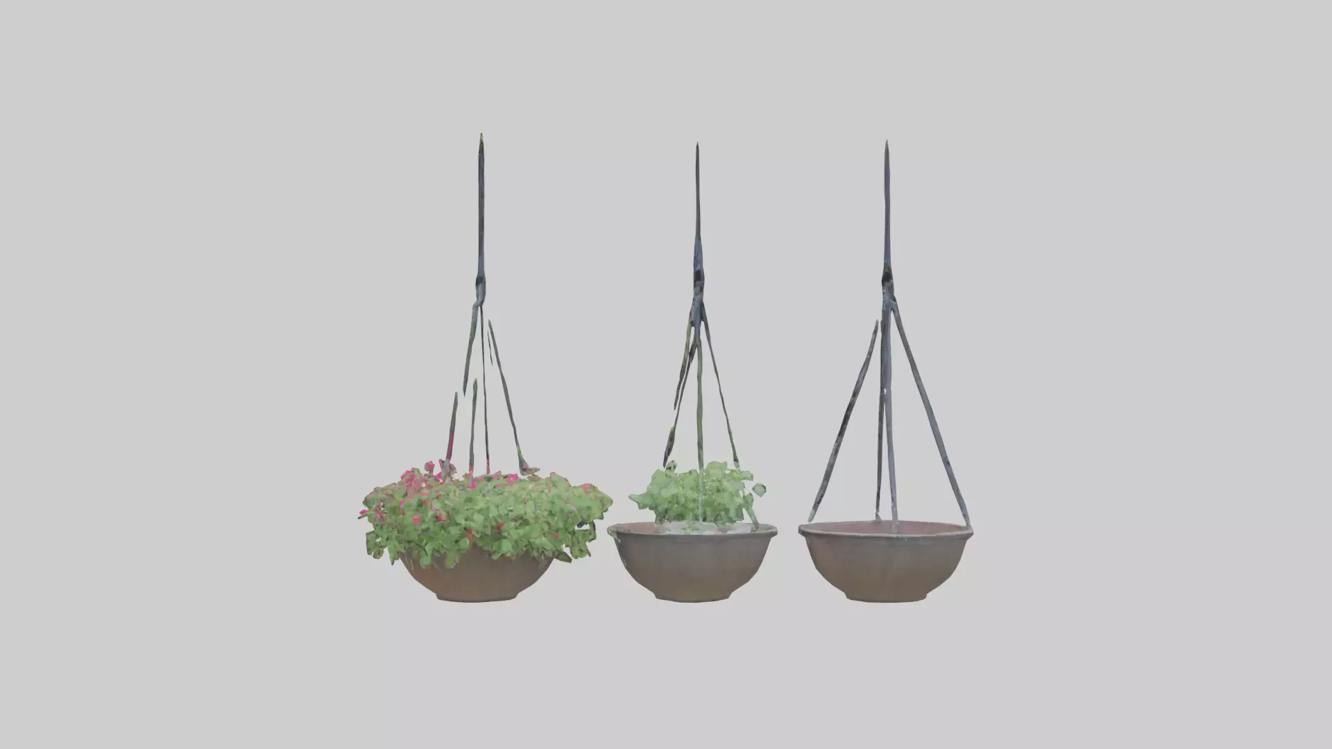 Hanging Baskets Low-poly 3D model_0
