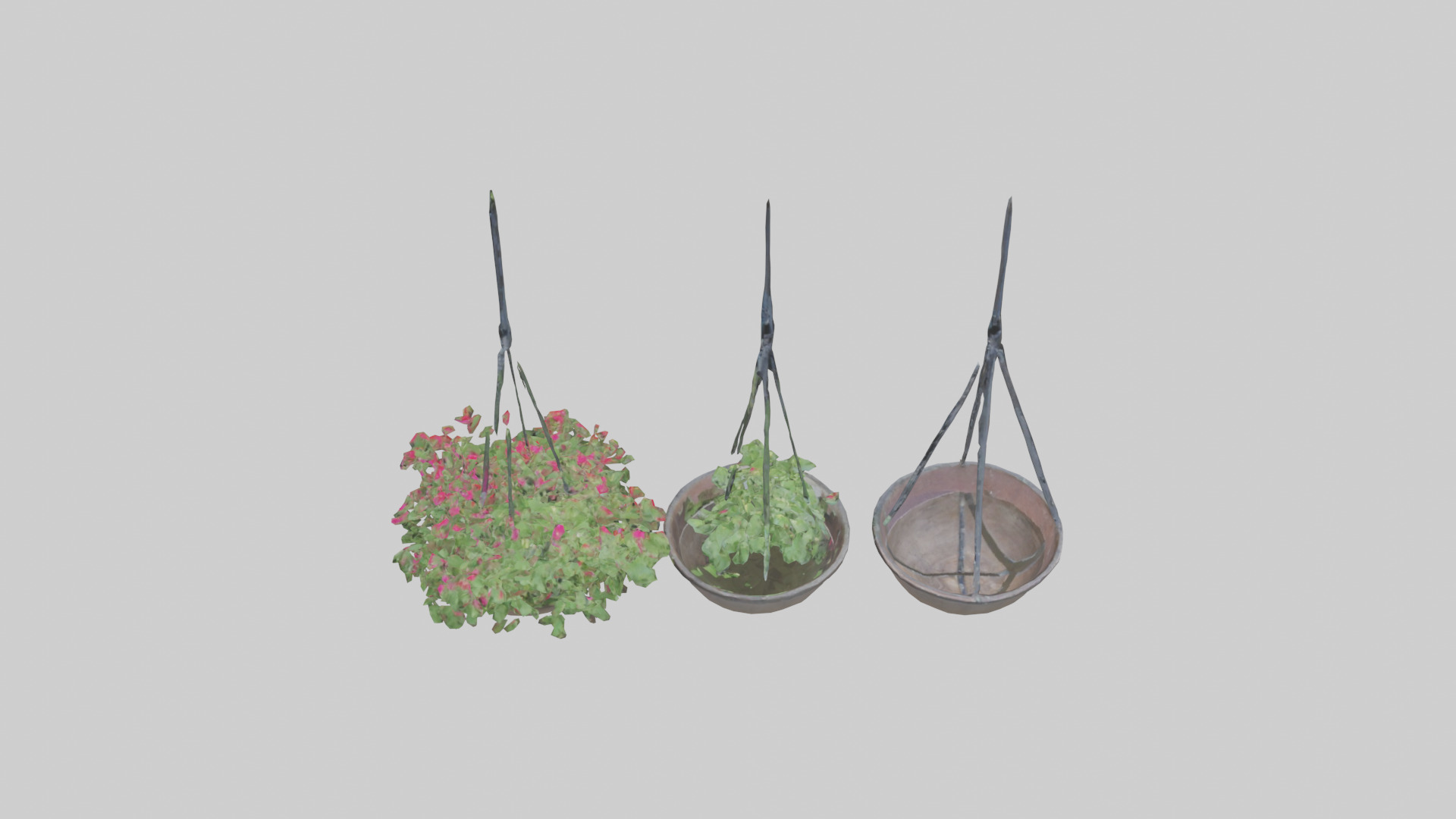 Hanging Baskets Low-poly 3D model_15