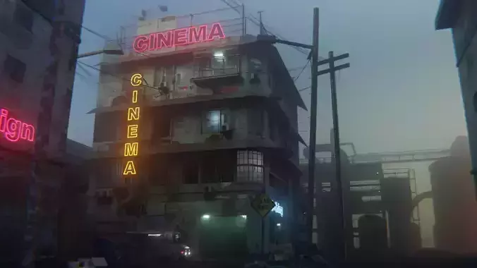 Dark city cinema 3D model