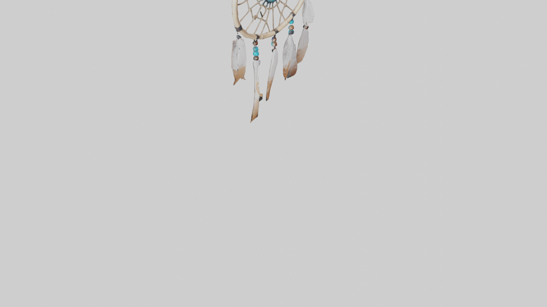 Hanging dreamcatcher model Low-poly 3D model_6
