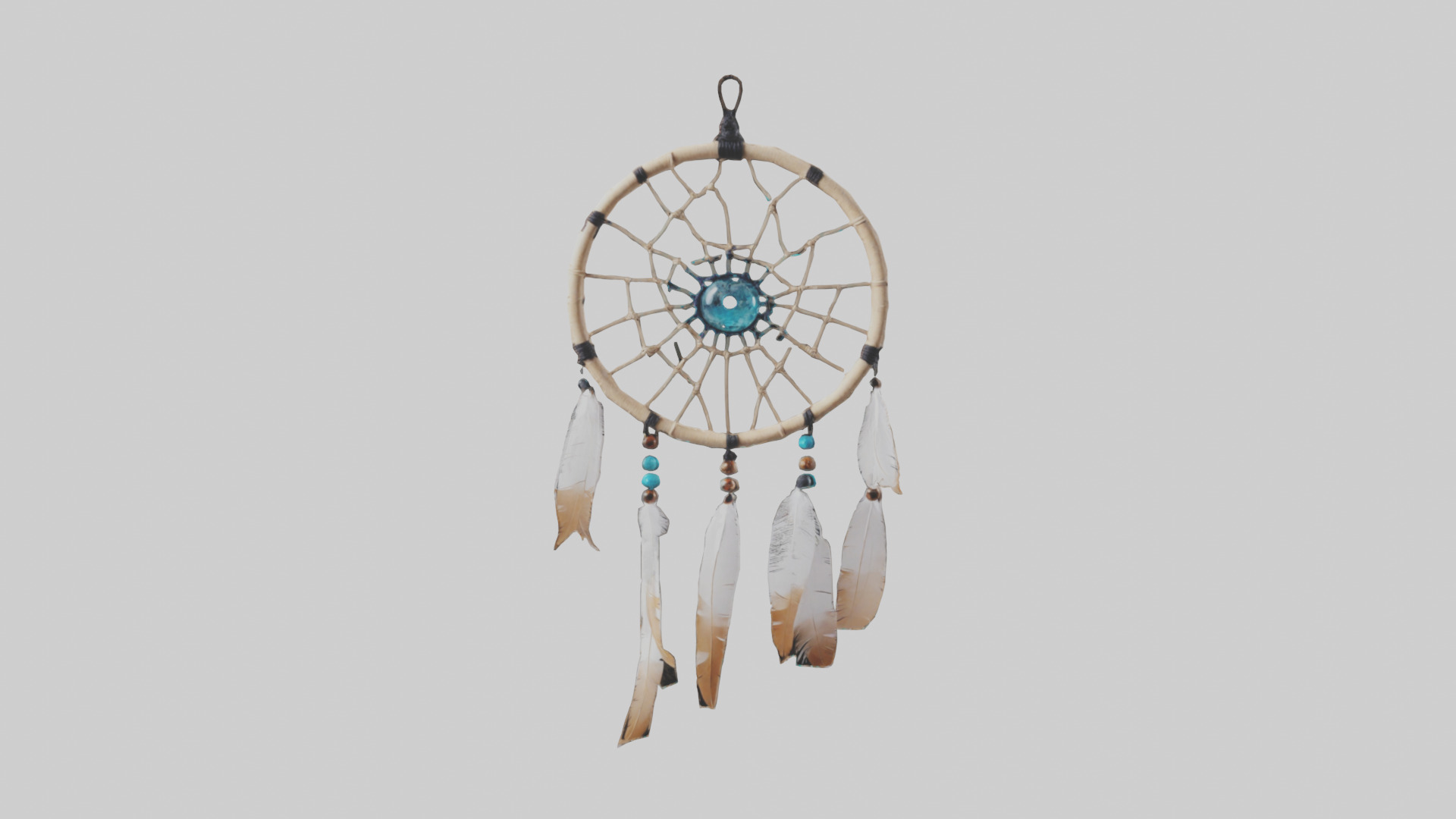 Hanging dreamcatcher model Low-poly 3D model_9