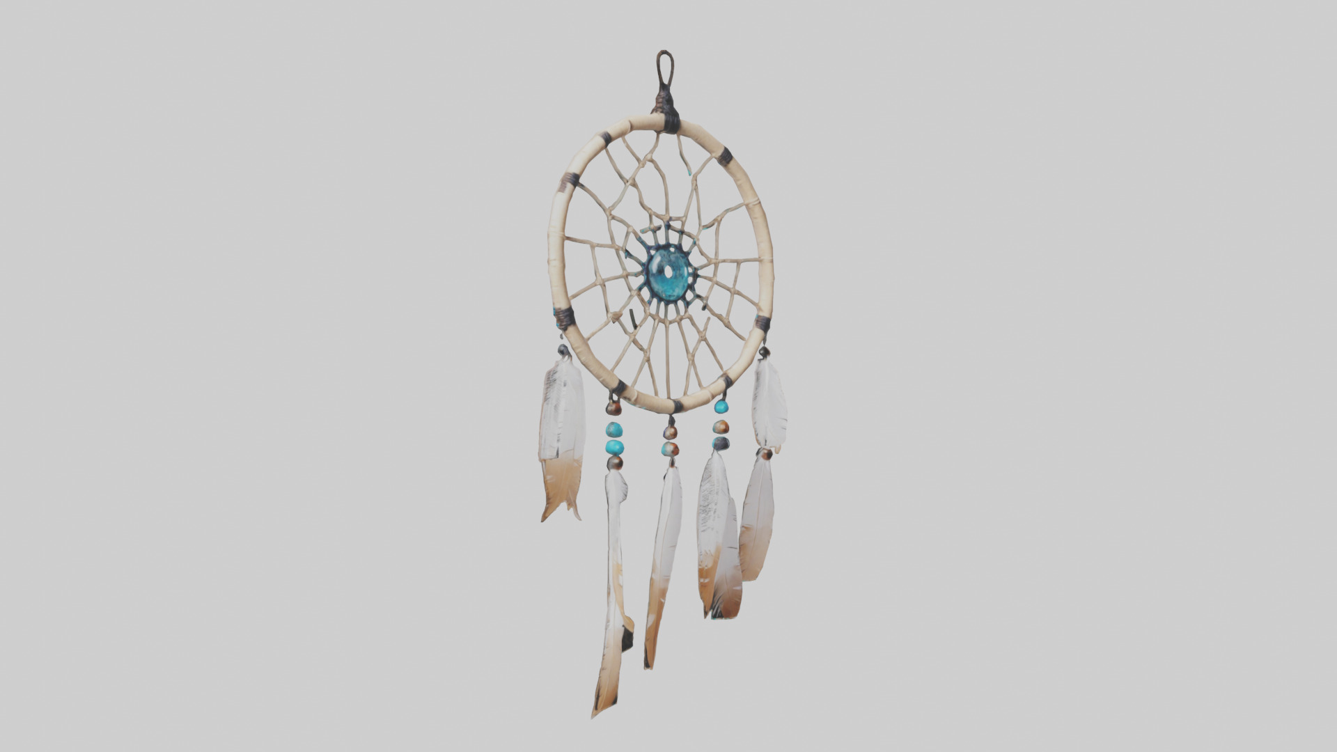 Hanging dreamcatcher model Low-poly 3D model_7
