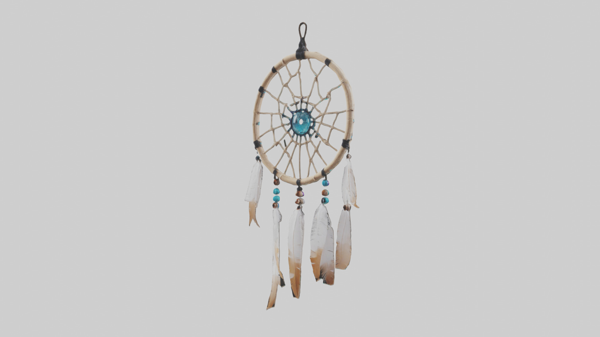 Hanging dreamcatcher model Low-poly 3D model_8