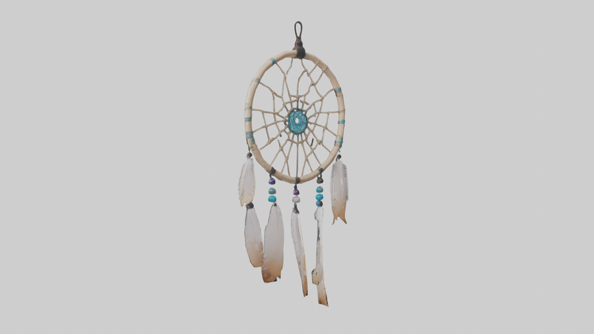 Hanging dreamcatcher model Low-poly 3D model_1