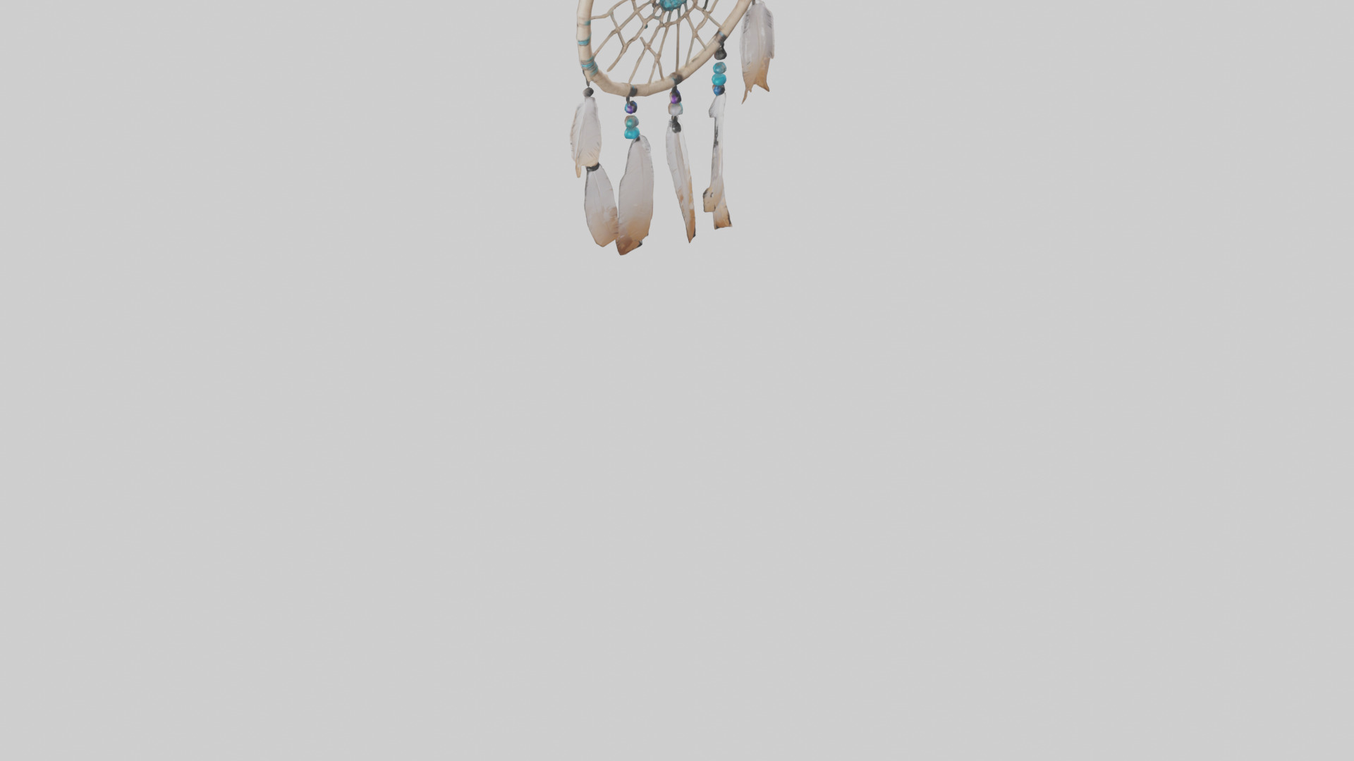 Hanging dreamcatcher model Low-poly 3D model_3