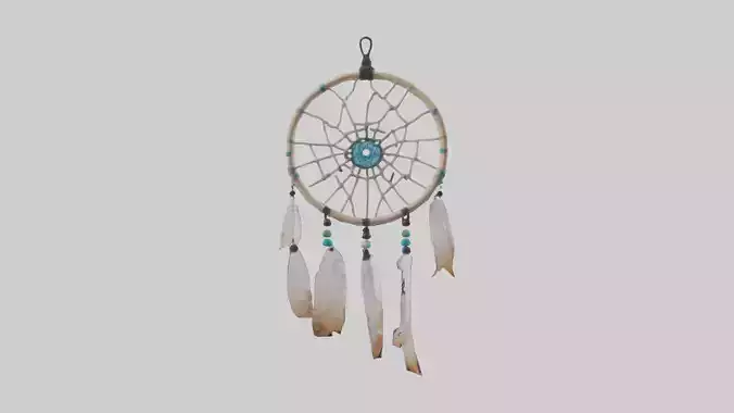 Hanging dreamcatcher model Low-poly 3D model