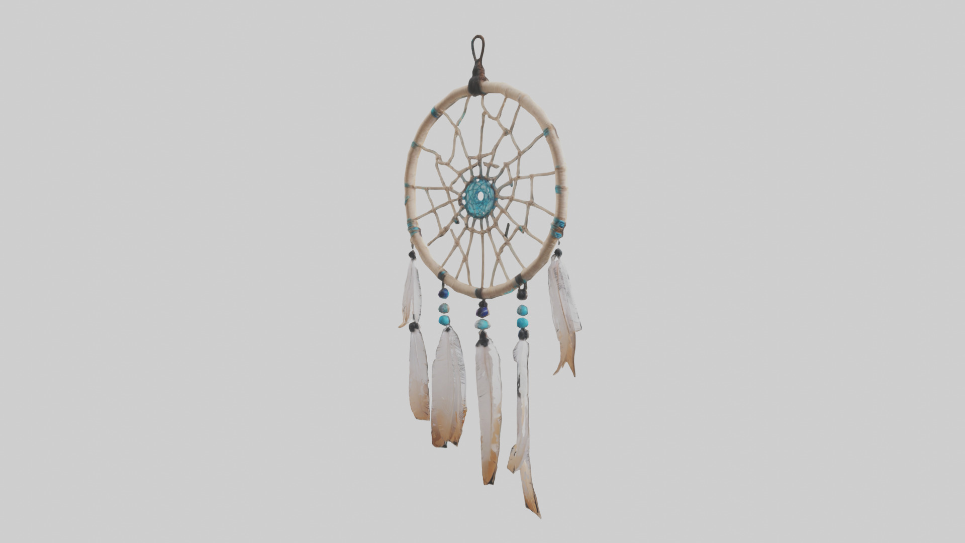 Hanging dreamcatcher model Low-poly 3D model_2