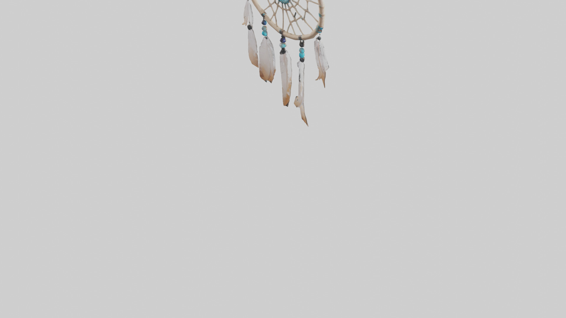 Hanging dreamcatcher model Low-poly 3D model_4