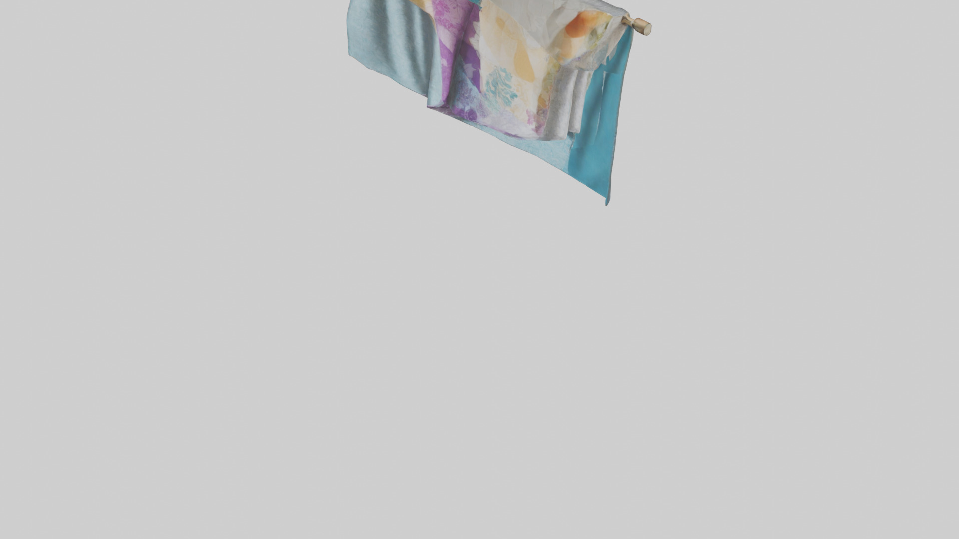 Hanging Fabric Wall Art Low-poly 3D model_3