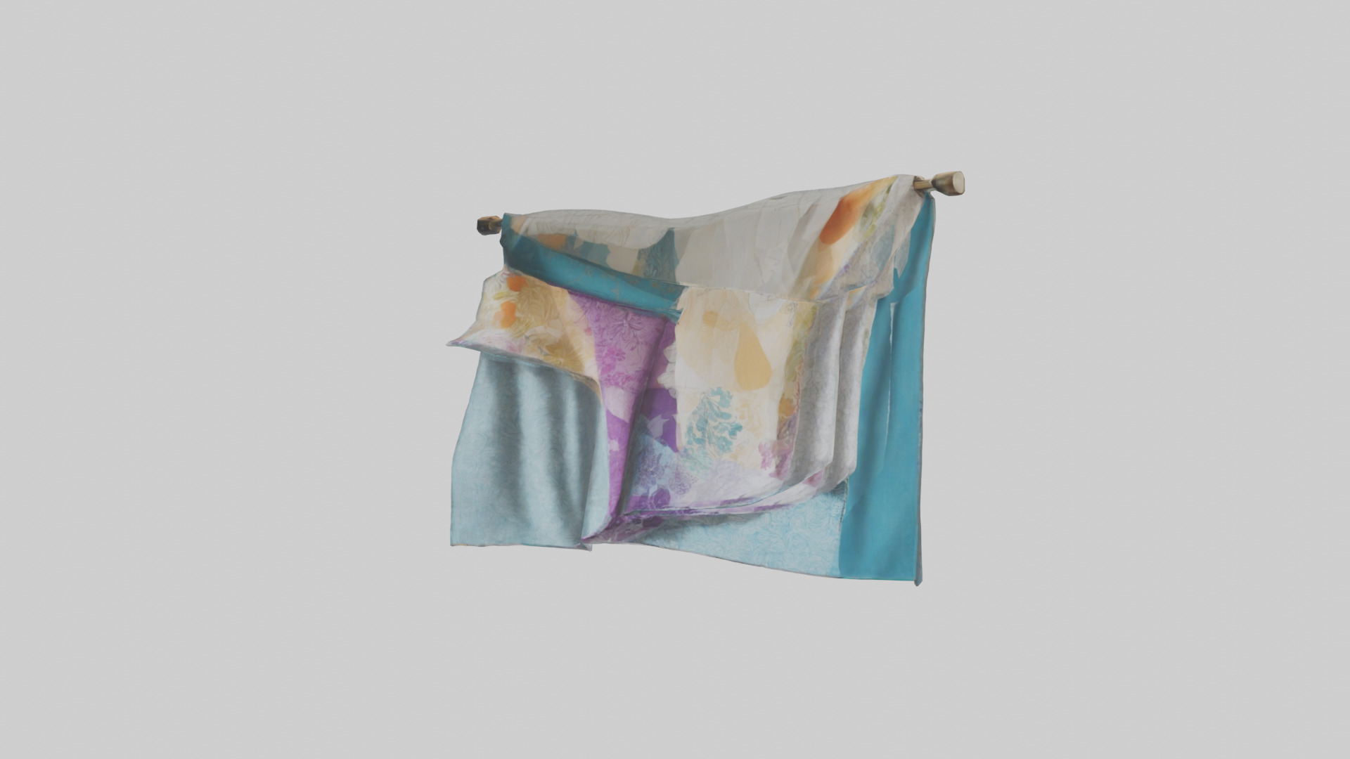 Hanging Fabric Wall Art Low-poly 3D model_1