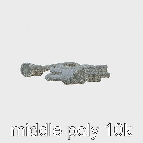 Adjustable Length Jump Rope for Cardiovascular Workouts Low-poly 3D model