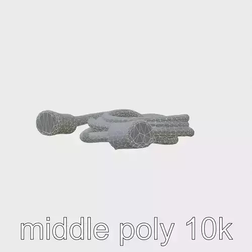Adjustable Length Jump Rope for Cardiovascular Workouts Low-poly 3D model