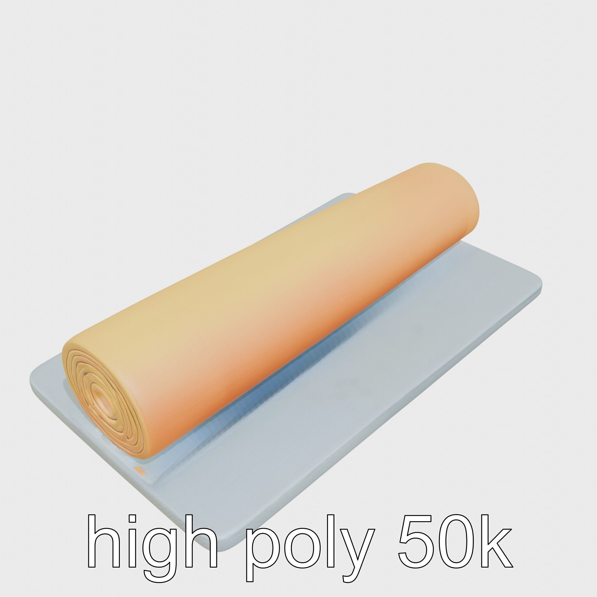 Gymnastics Safety Mat with Soft Padding Low-poly 3D model_16