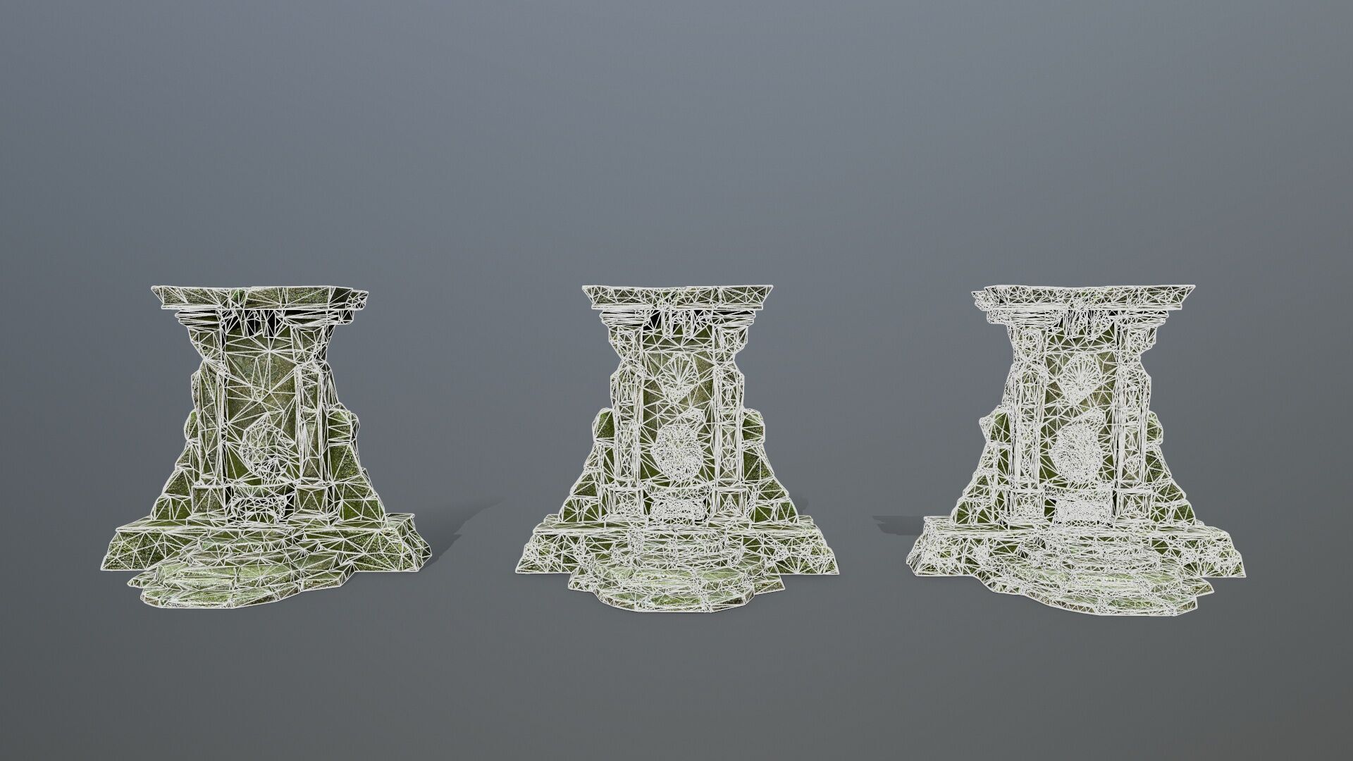 Lion fountain Low-poly 3D model_15