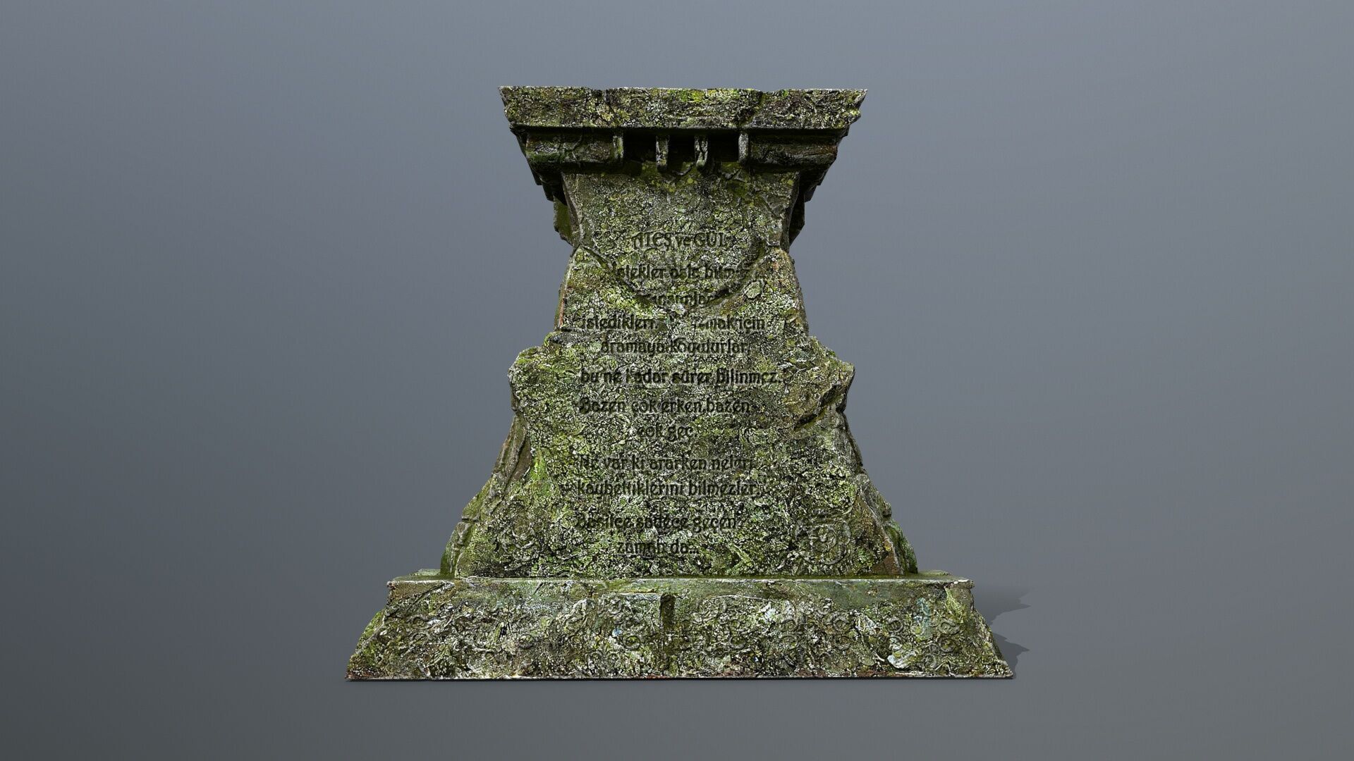 Lion fountain Low-poly 3D model_3