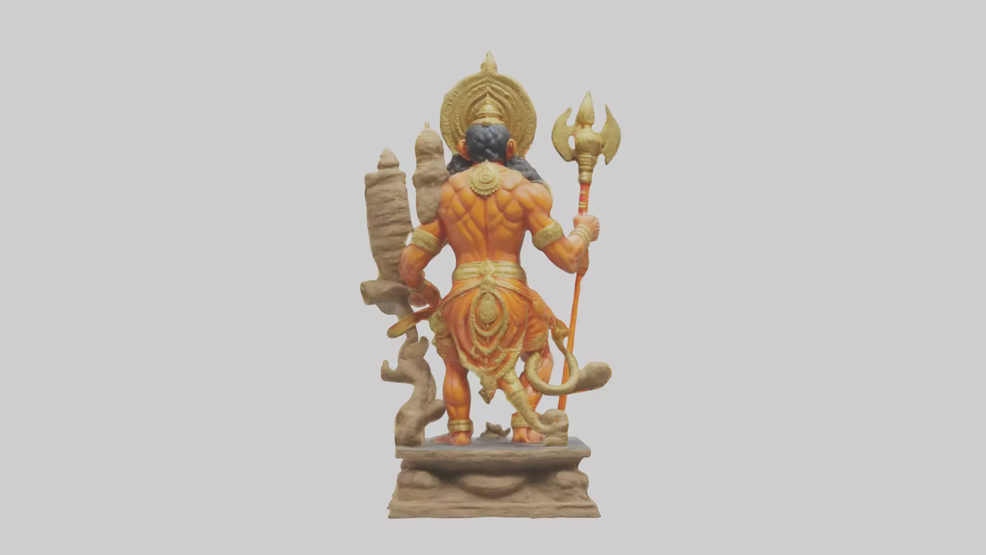 Hanuman statue model Low-poly 3D model_0
