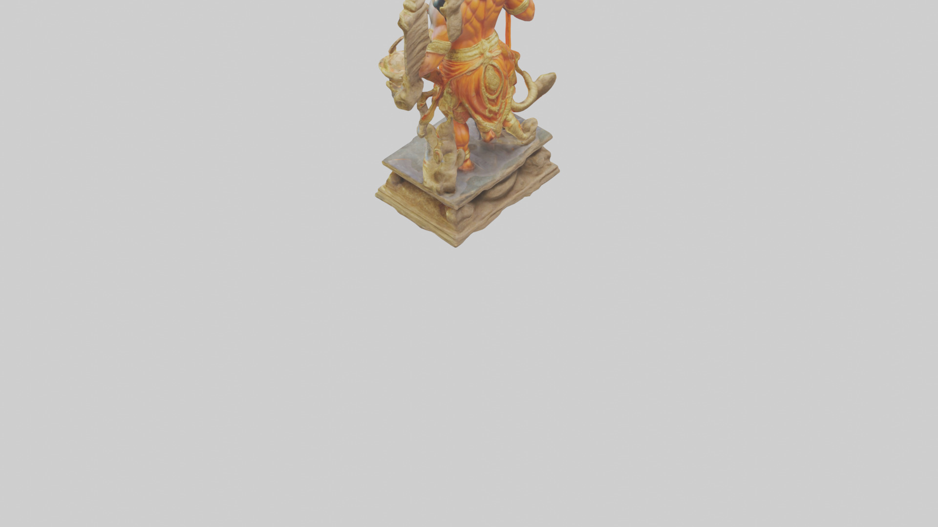 Hanuman statue model Low-poly 3D model_3