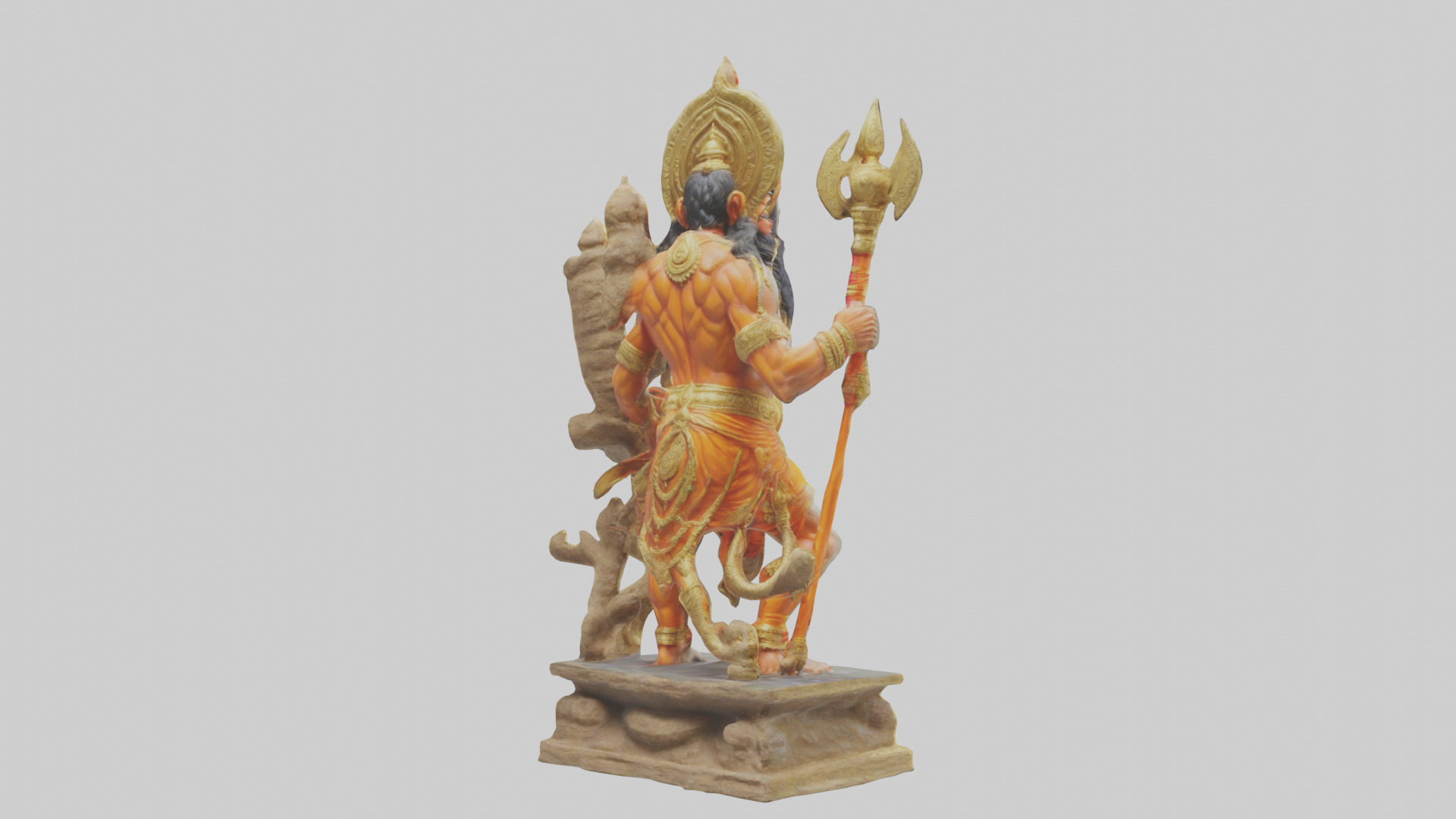 Hanuman statue model Low-poly 3D model_2