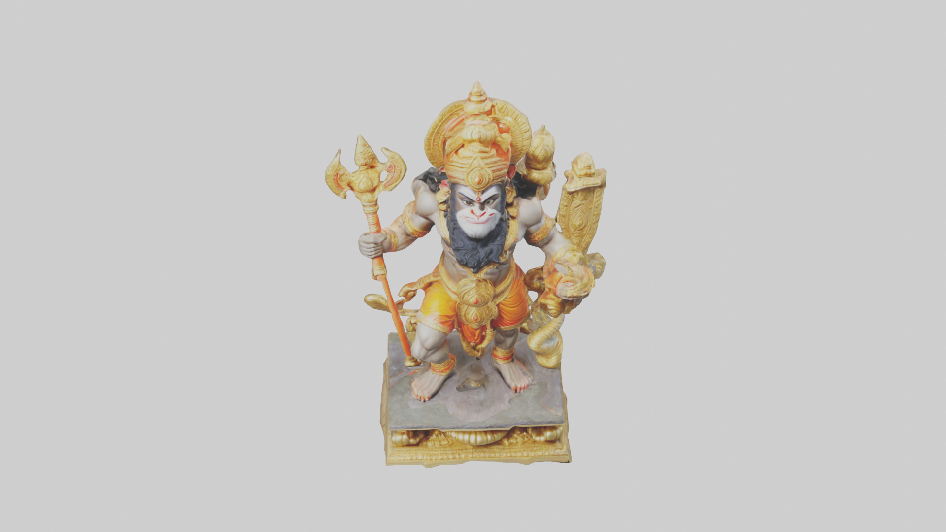 Hanuman statue model Low-poly 3D model_16
