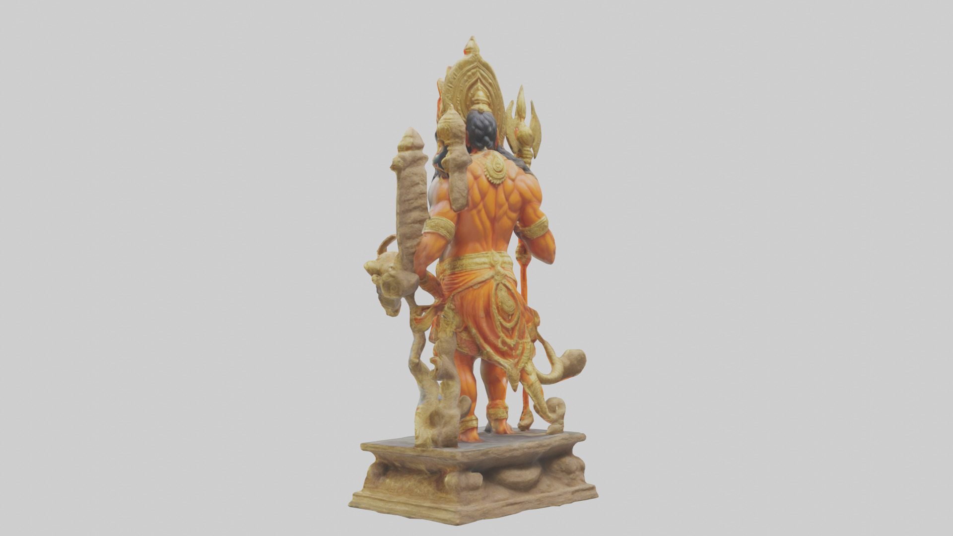 Hanuman statue model Low-poly 3D model_1