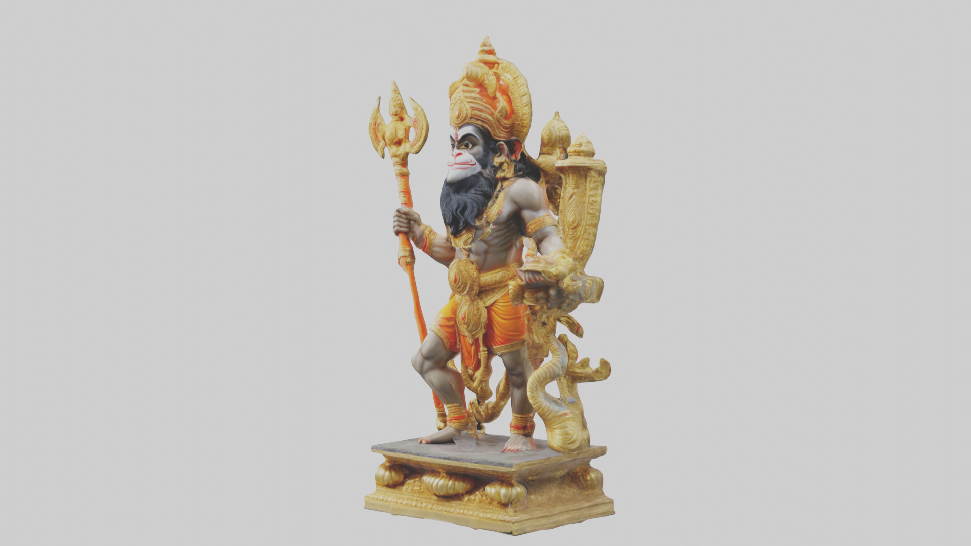 Hanuman statue model Low-poly 3D model_10