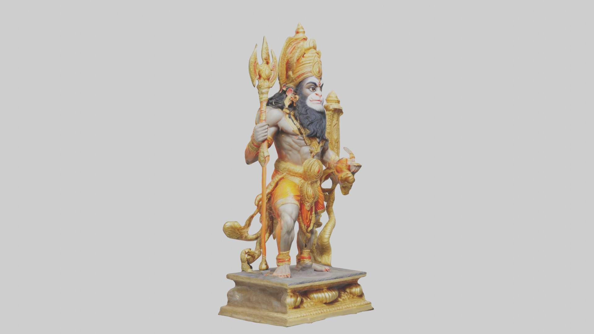 Hanuman statue model Low-poly 3D model_7