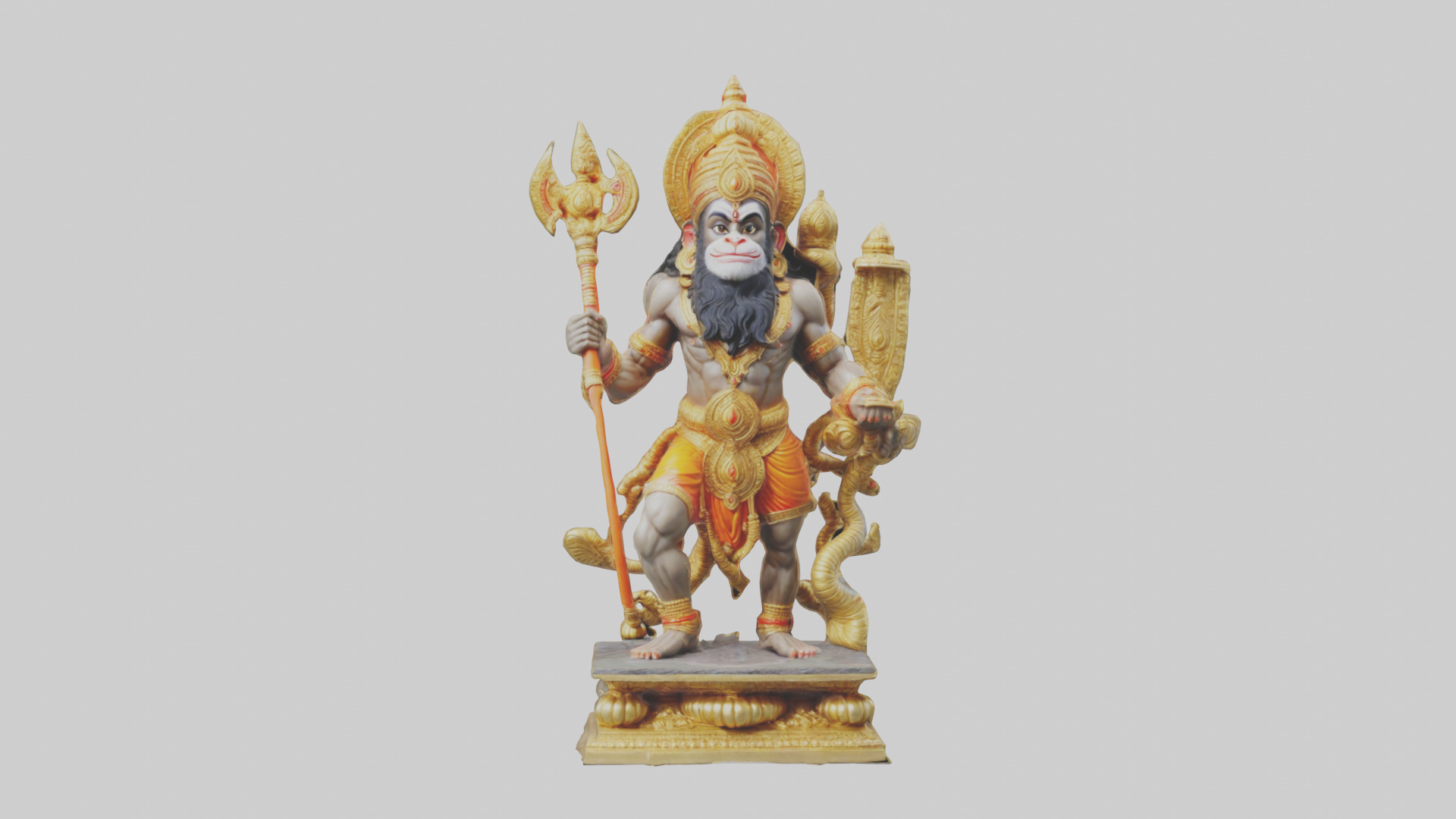 Hanuman statue model Low-poly 3D model_9