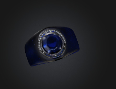 Stunning Blue Sapphire Ring Model for 3D Games 3D model_2