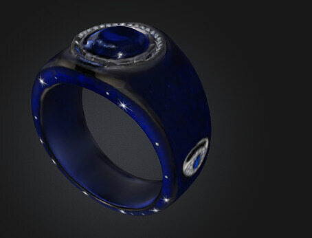 Stunning Blue Sapphire Ring Model for 3D Games 3D model