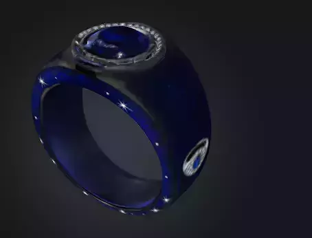 Stunning Blue Sapphire Ring Model for 3D Games