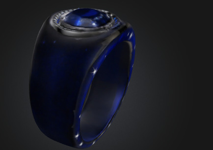 Stunning Blue Sapphire Ring Model for 3D Games 3D model_1