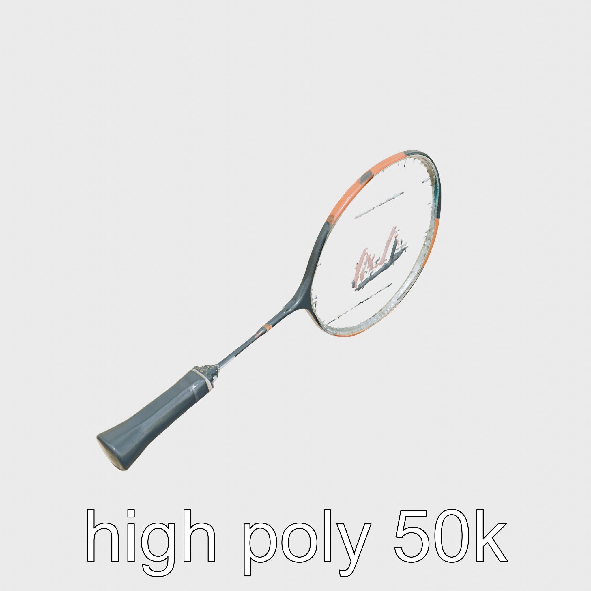 Light Aluminum Frame Badminton Racket for Fast Play Low-poly 3D model_11