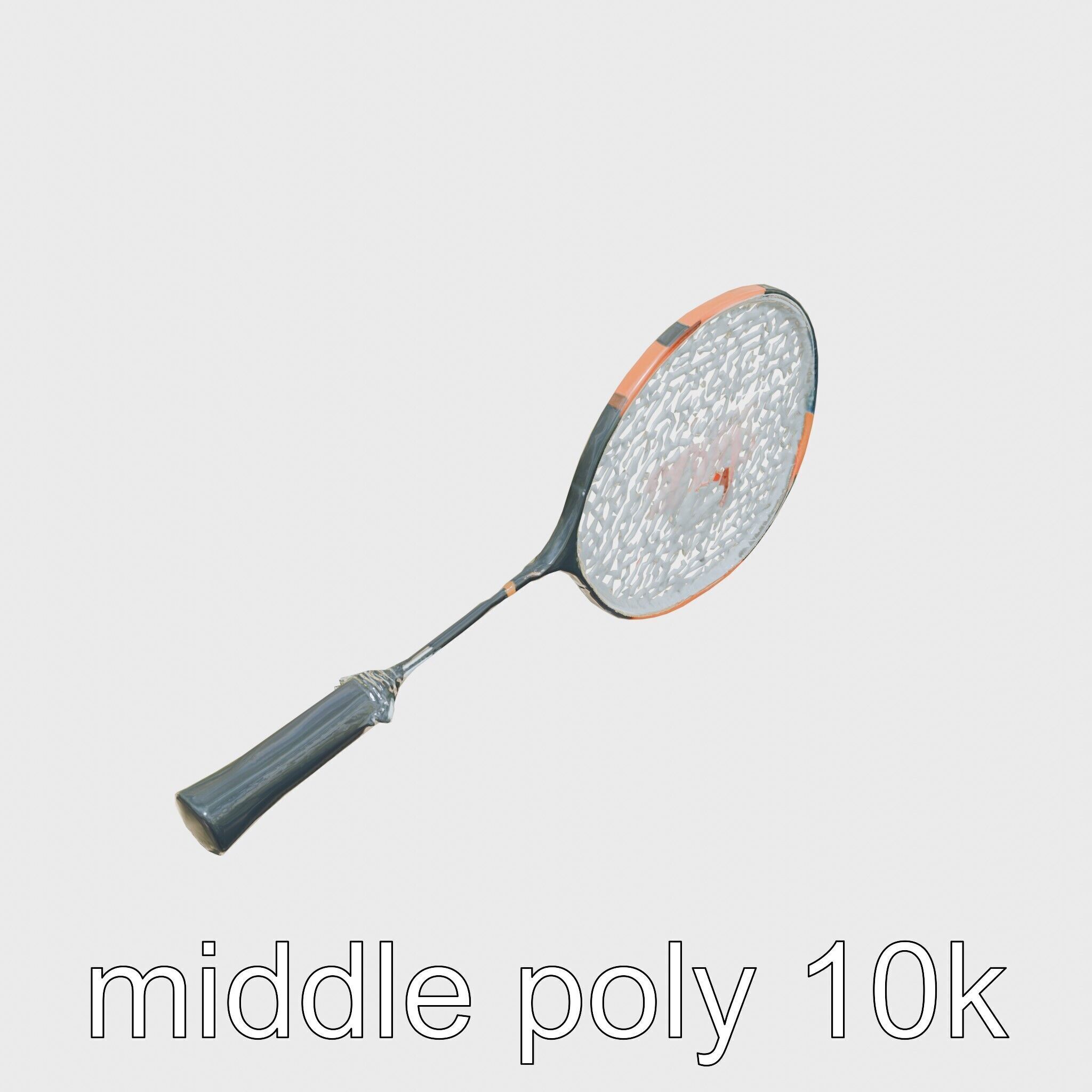 Light Aluminum Frame Badminton Racket for Fast Play Low-poly 3D model_17