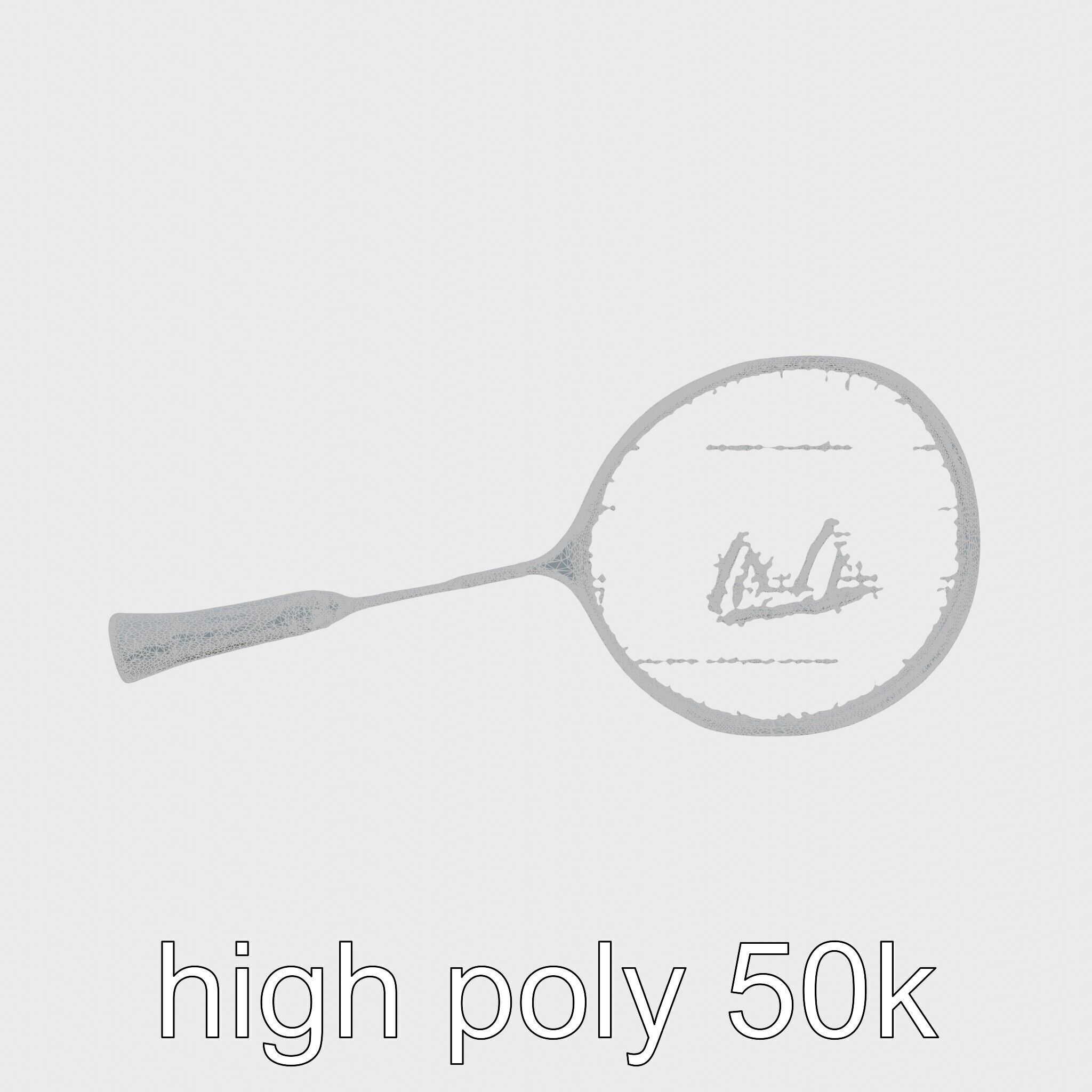 Light Aluminum Frame Badminton Racket for Fast Play Low-poly 3D model_23