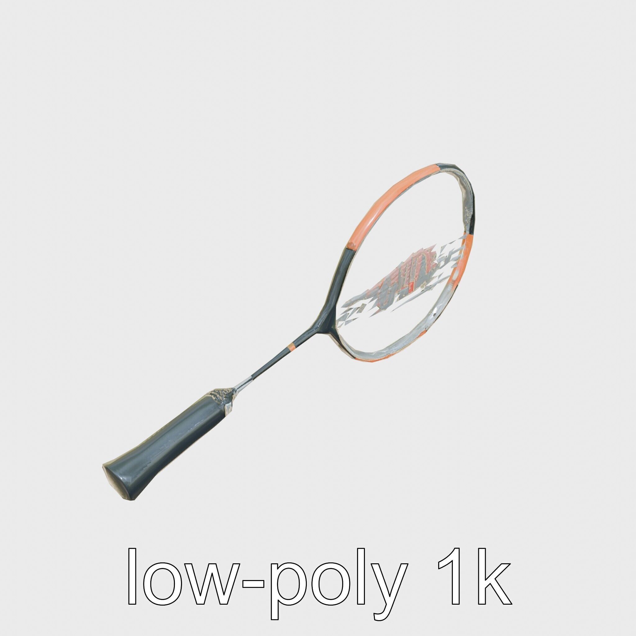 Light Aluminum Frame Badminton Racket for Fast Play Low-poly 3D model_13