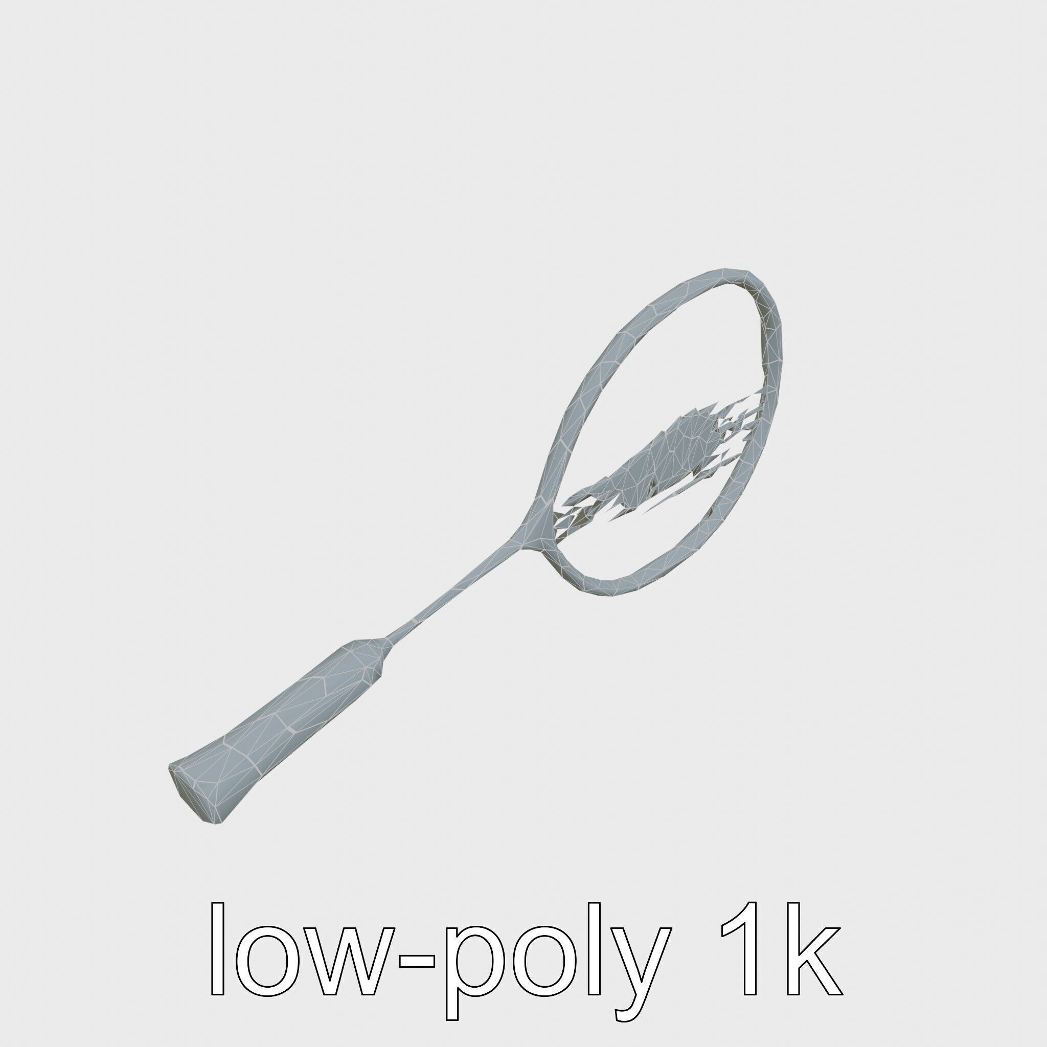 Light Aluminum Frame Badminton Racket for Fast Play Low-poly 3D model_31